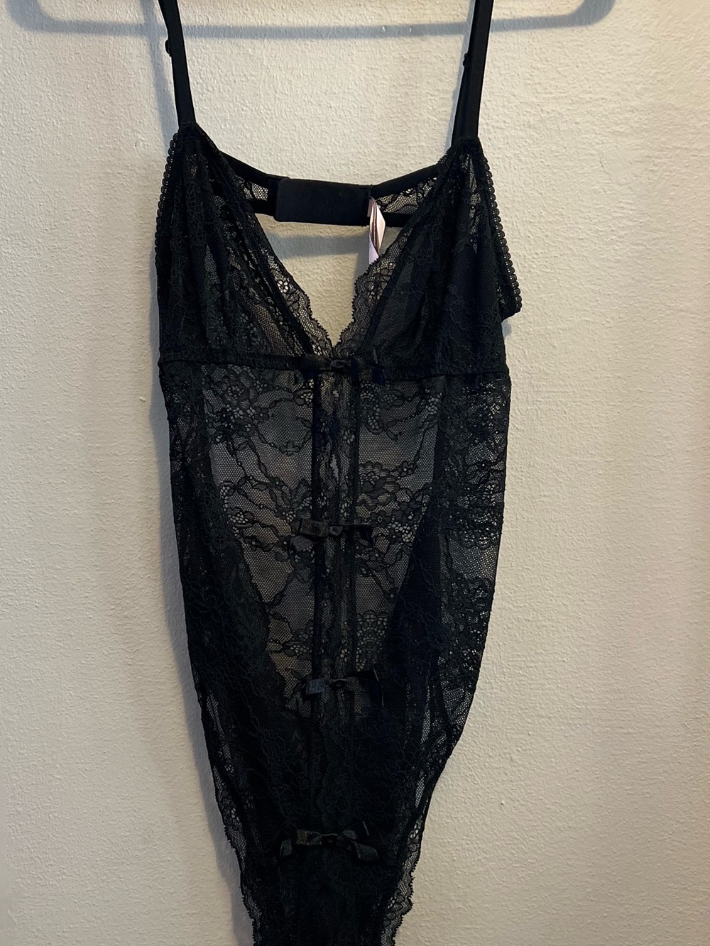 Victoria Secret Sheer Black Lace Teddy